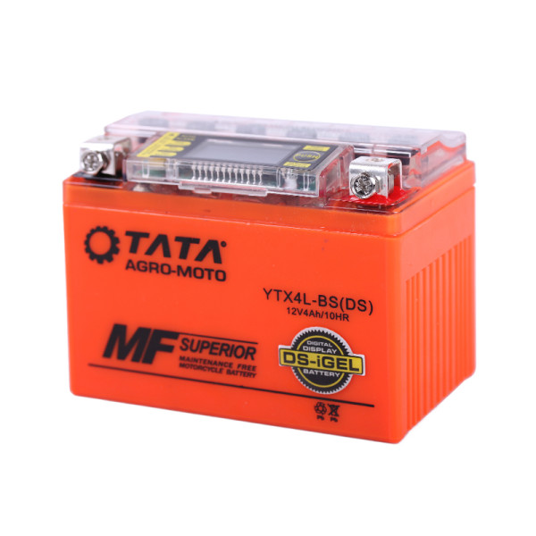 Акумулятор гелевий, 4АH YTX4L-BS, оранж., 113*70*85 мм, З ДИСПЛЕЄМ - OUTDO