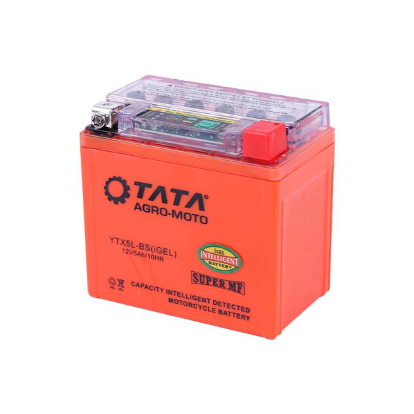 Аккумулятор гелевый, 5АH-YTX5L-BS, оранж., 114*70*106 мм, С ИНДИКАТОРОМ - OUTDO