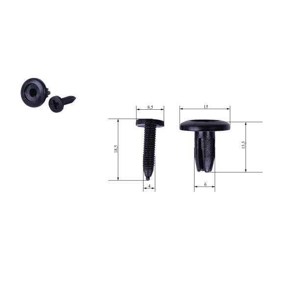 Кліпси (андапки) різьбові 6 мм