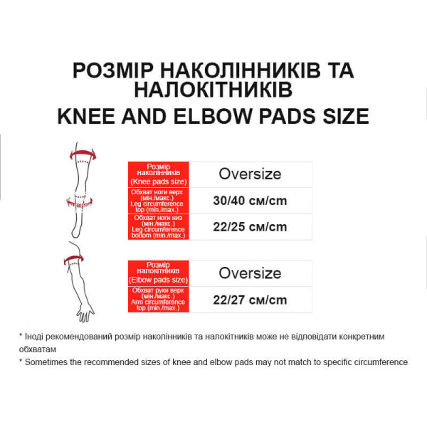 Наколенники + налокотники защитные к-т: 4 шт Oversize D07