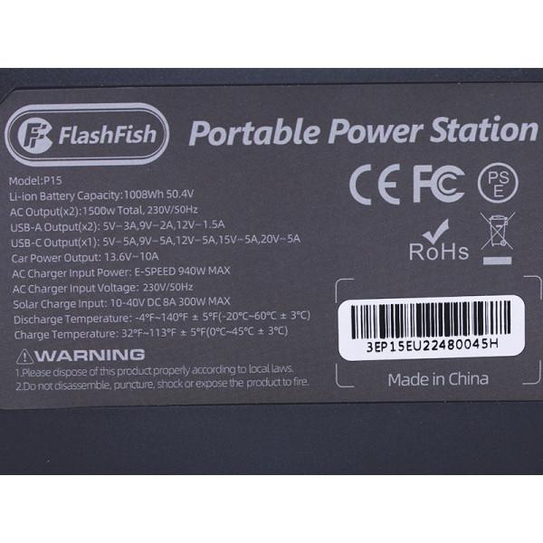 Портативна зарядна станція FlashFish (P15) 280000mAh 1500W
