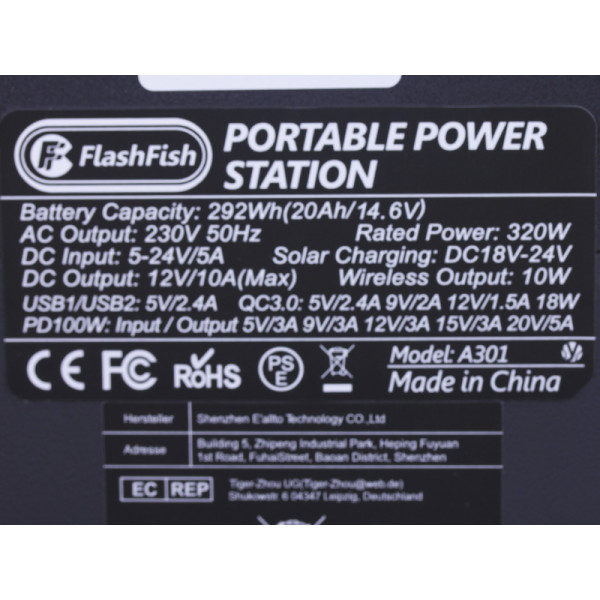 Портативна зарядна станція FlashFish (A301) 80000mAh 320W