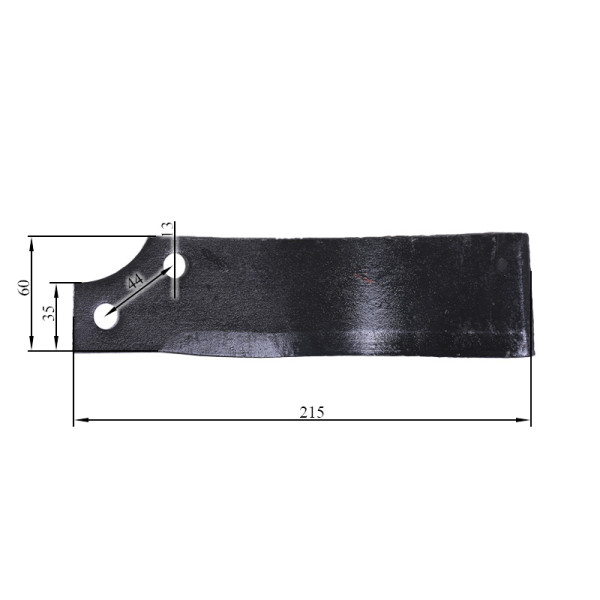 Нож фрезы правый 1GLN125/140 720gr 60*215 мм Mototraktor
